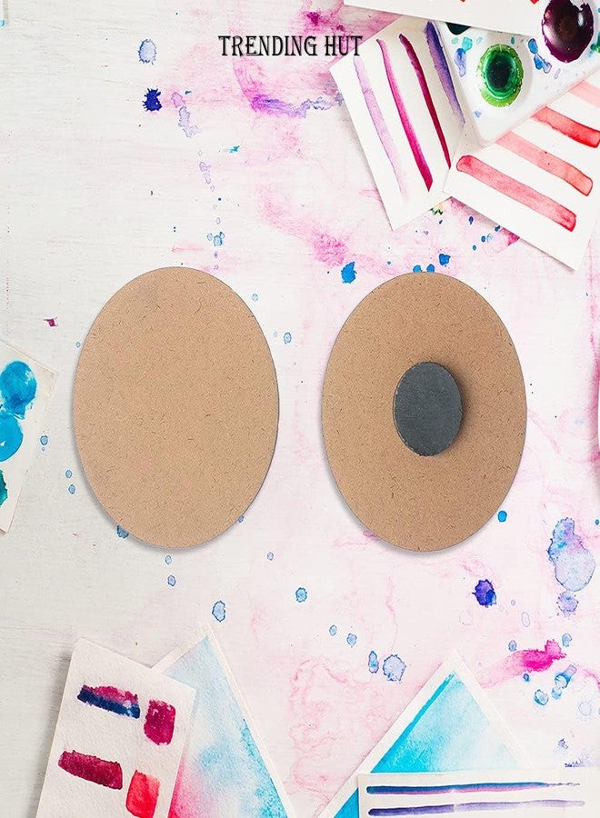 TRENDING HUT DIY MDF Wood Sheet Round Craft Magnet - Plain MDF Fridge Magnet Blanks Cutouts - Set of 10 with 3mm - 3in Diameter for Painting Wooden Sheet Craft, Decoupage, Resin Art Work & Decoration - Image 2